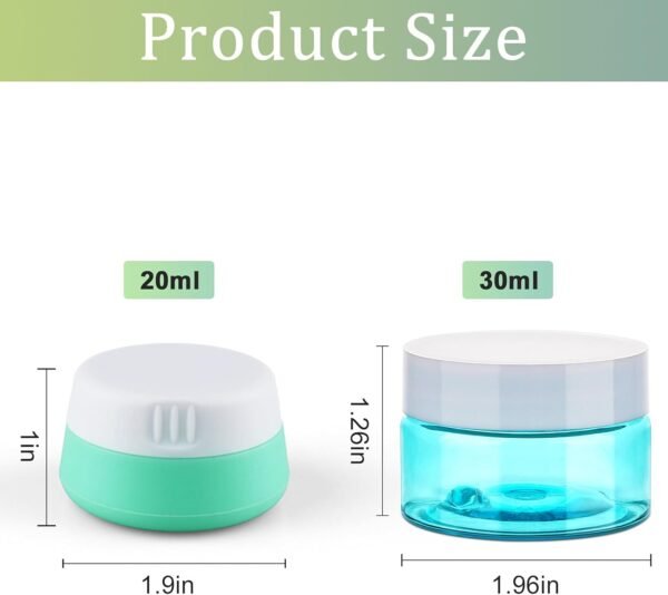 Cosywell Cream Jars for Toiletries Silicone & PP Travel Size Toiletries 8PCS TSA Approved Leak-proof Travel Size Containers Refillable Cosmetic Containers with Lid for Lotion Makeup Cosmetics