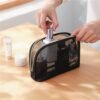 Travel Cosmetics Storage Bags for Women, Makeup organizer Mesh Bags Cosmetic Bag Small Five-piece Set Mesh Toiletry Bag Traveling Essentials (black)