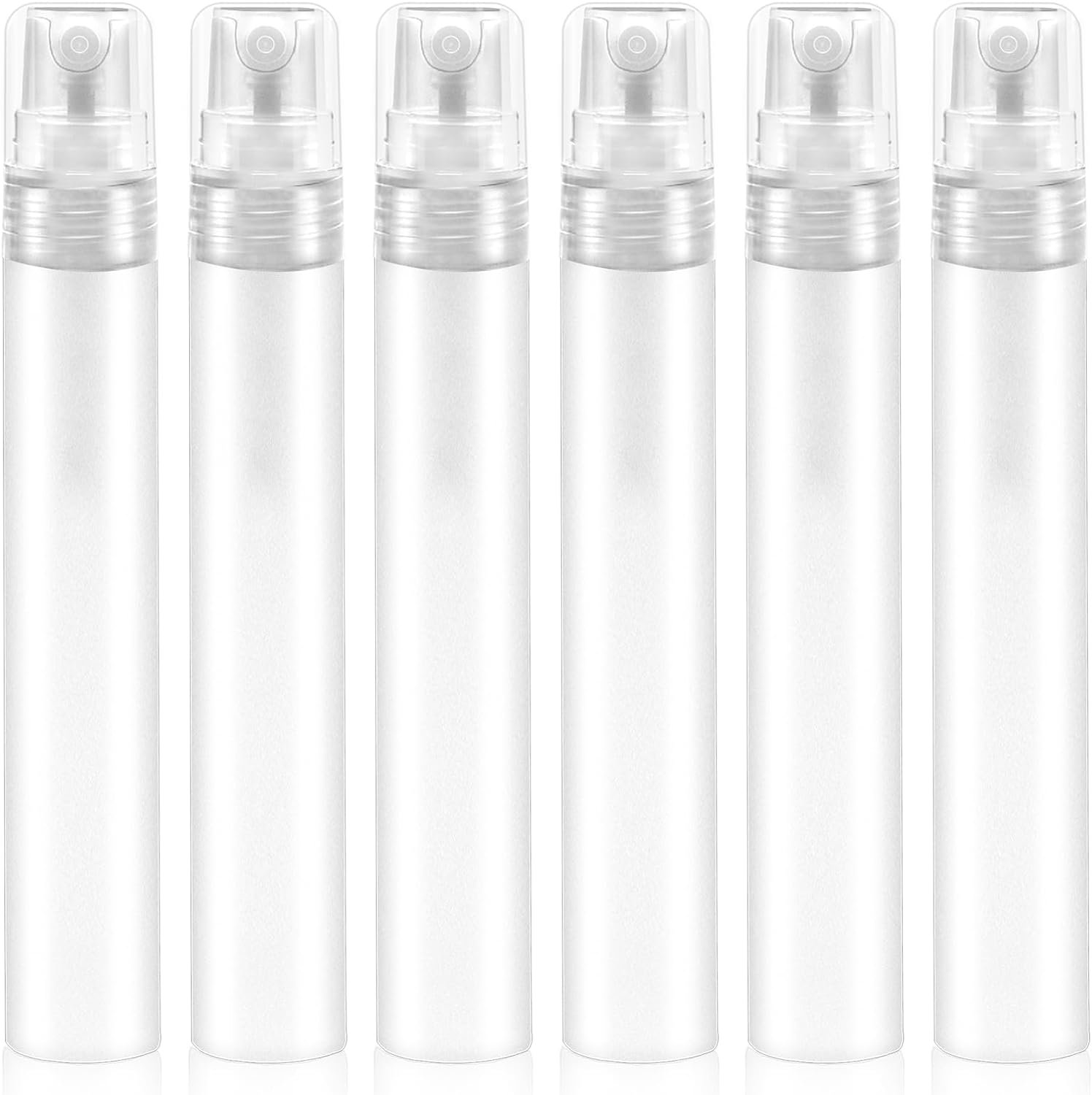 6 PCS 8ml Mini Spray Bottle Plastic Portable Travel Bottle Fine Mist Refillable Mini Perfume Sample Bottles Clear Plastic Spray Bottle Empty for Cleaning Travel Essential Oils