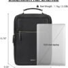 BOSTANTEN Leather Backpack 15.6 inch Laptop Bag Travel Casual Computer Backpack College Business Work Shoulder Bags with Trolley Sleeve for Women Men Black