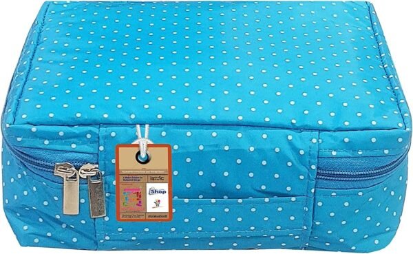Travel Makeup Train Case Cosmetic Organizer Portable Artist Storage Bag Zipper Pouch with Adjustable Divider for Women Girls Gifts Water-Resistant Daily Storage Organzier (Sky Blue)