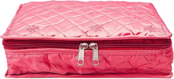 Satin Makeup Pouches Vanity Jewellery Traveling Organizer Storage Box Cosmetic Bag it along anywhere easily For Women Pink