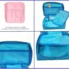 Travel Makeup Train Case Cosmetic Organizer Portable Artist Storage Bag Zipper Pouch with Adjustable Divider for Women Girls Gifts Water-Resistant Daily Storage Organzier (Sky Blue)