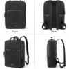 BOSTANTEN Leather Backpack 15.6 inch Laptop Bag Travel Casual Computer Backpack College Business Work Shoulder Bags with Trolley Sleeve for Women Men Black