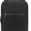 BOSTANTEN Leather Backpack 15.6 inch Laptop Bag Travel Casual Computer Backpack College Business Work Shoulder Bags with Trolley Sleeve for Women Men Black