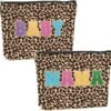 Leopard Print Mama Mom Gifts Daughter Gift Makeup Bag Cosmetic Bag Personalized Initial Monogrammed Gift Bag for Women BFF Friend Teacher Graduation Wedding Beach Trip Appreciation Birthday Christmas