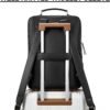 BOSTANTEN Leather Backpack 15.6 inch Laptop Bag Travel Casual Computer Backpack College Business Work Shoulder Bags with Trolley Sleeve for Women Men Black