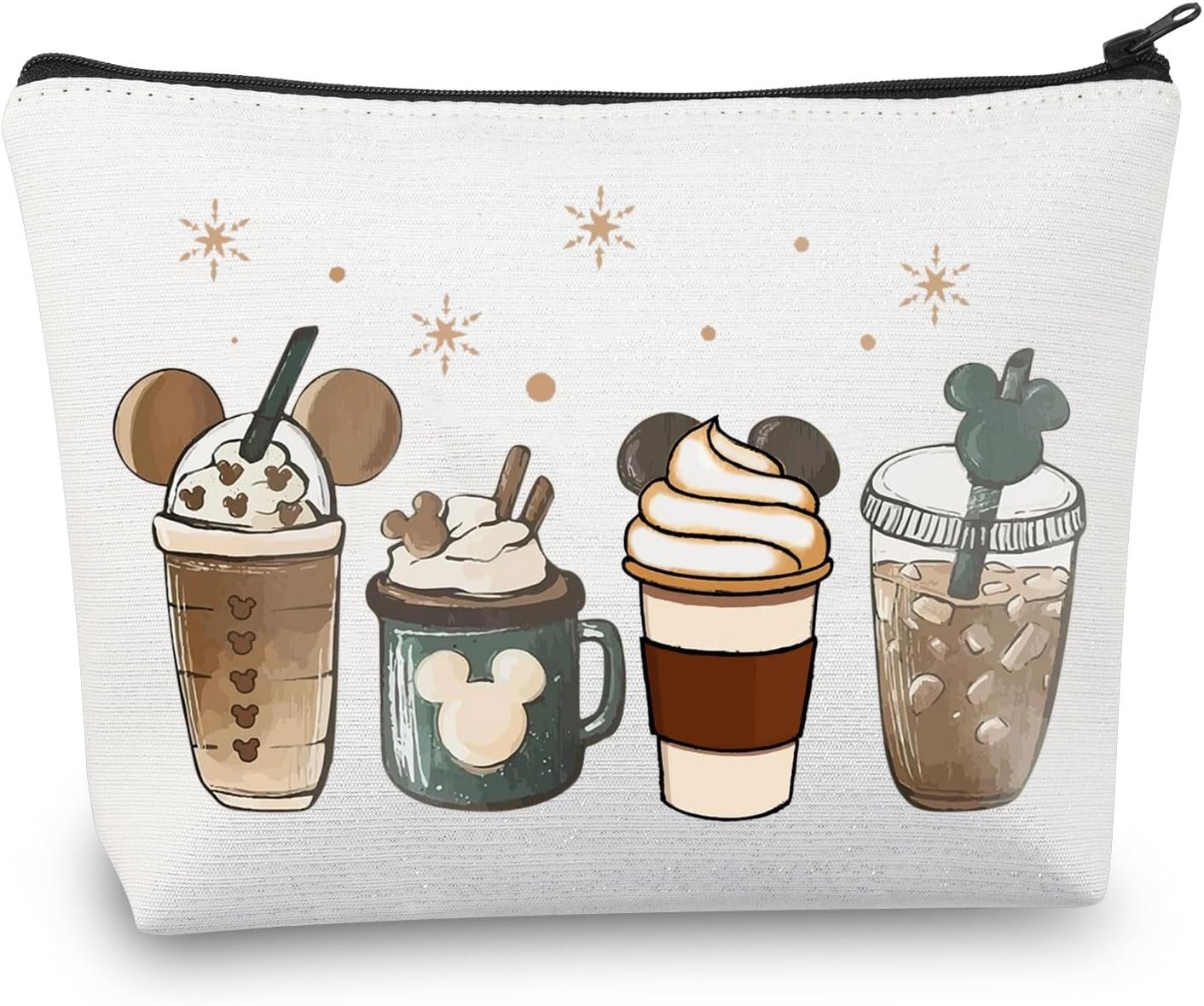 BDPWSS Coffee Lover Makeup Bag Coffee Latte Cups Chocolate Groovy Gift Coffee Lover Gift Coffer Drinker Gift Latte Lover Gift (Coffee Latte Cups)