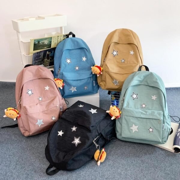 Kawaii Backpack with Cute Accessories Pendant Travel Casual Daypack Lightweight Laptop Bags Outdoor Women (Green)