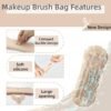 Silicone Travel Makeup Brush Holder, Essential Makeup Brush Bag for Women, Snap-on and Portable, Waterproof, Updated 3 Sizes Adjustable, Good Companion for Women's Travel and Daily Use
