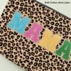 Leopard Print Mama Mom Gifts Daughter Gift Makeup Bag Cosmetic Bag Personalized Initial Monogrammed Gift Bag for Women BFF Friend Teacher Graduation Wedding Beach Trip Appreciation Birthday Christmas