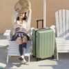 Carry on Luggage 22 X 14 X 9 Airline Approved, 20 Inch Luggage for 3-5 Days Travel, Double Spinner Wheels, 100% Hardshell PC, TSA Lock (Sage Green)
