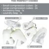 Compression Packing Cubes for Travel - Packing Cubes and Travel Organizers (6 Piece, Green and White)