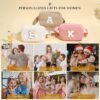 Initial Crossbody Bags for Women - Belt Bag Fanny Packs for Women Fleece Cross Body Bag Sling Bag Pink Small Waist Packs Mothers Day Gifts Travel Accessories Monogrammed Gifts I