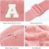 Initial Crossbody Bags for Women - Belt Bag Fanny Packs for Women Fleece Cross Body Bag Sling Bag Pink Small Waist Packs Mothers Day Gifts Travel Accessories Monogrammed Gifts I