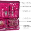 Satin Makeup Pouches Vanity Jewellery Traveling Organizer Storage Box Cosmetic Bag it along anywhere easily For Women Pink