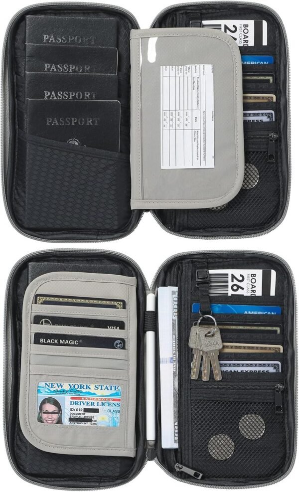 81odu8FEE8L._AC_SL1500_.jpg VanFn RFID Travel Passport Wallet, Family Passport Holder, Trip Document Organizer P.Travel Series