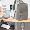VGCUB Travel Essentials Backpack for Women Men,Laptop Carry on Backpack with Laptop Compartment,Waterproof Work Personal Item Size Backpack with USB Charging Port,Brown