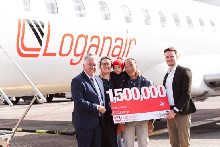 Loganair delivers birthday surprise to milestone passengers at Glasgow Airport