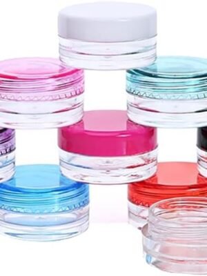 10 Pcs Plastic Face Cream Jars Mini Lotion Containers Small Toiletries Pots Empty Refillable Makeup Container Travel Portable Cosmetic Jars for Beauty Products