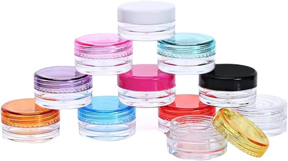 10 Pcs Plastic Face Cream Jars Mini Lotion Containers Small Toiletries Pots Empty Refillable Makeup Container Travel Portable Cosmetic Jars for Beauty Products