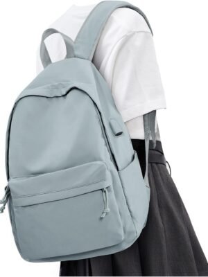 61x201iSBPL._AC_SL1500_.jpg VECAVE Lightweight Backpack for Women Men, Travel Casual Daypack Laptop Rucksack, Waterproof College High Secondary Bookbag Daily Bag, LightGrey