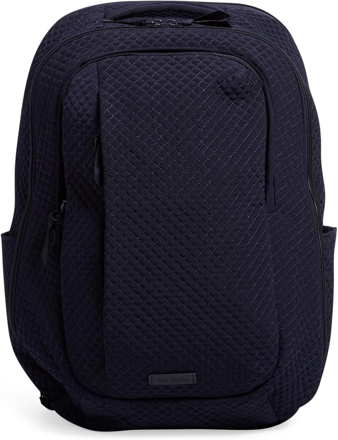 Vera Bradley Women’s Microfiber Large Travel Backpack Travel Bag, Classic Navy, One Size