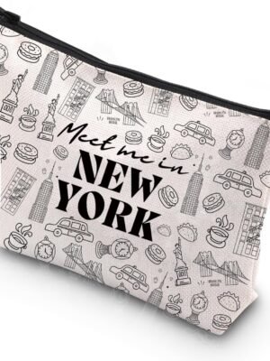 WCGXKO New York Gift New York Bachelorette Party Gift New York Vacation Zipper Pouch Makeup Bag (NEW YORK B)