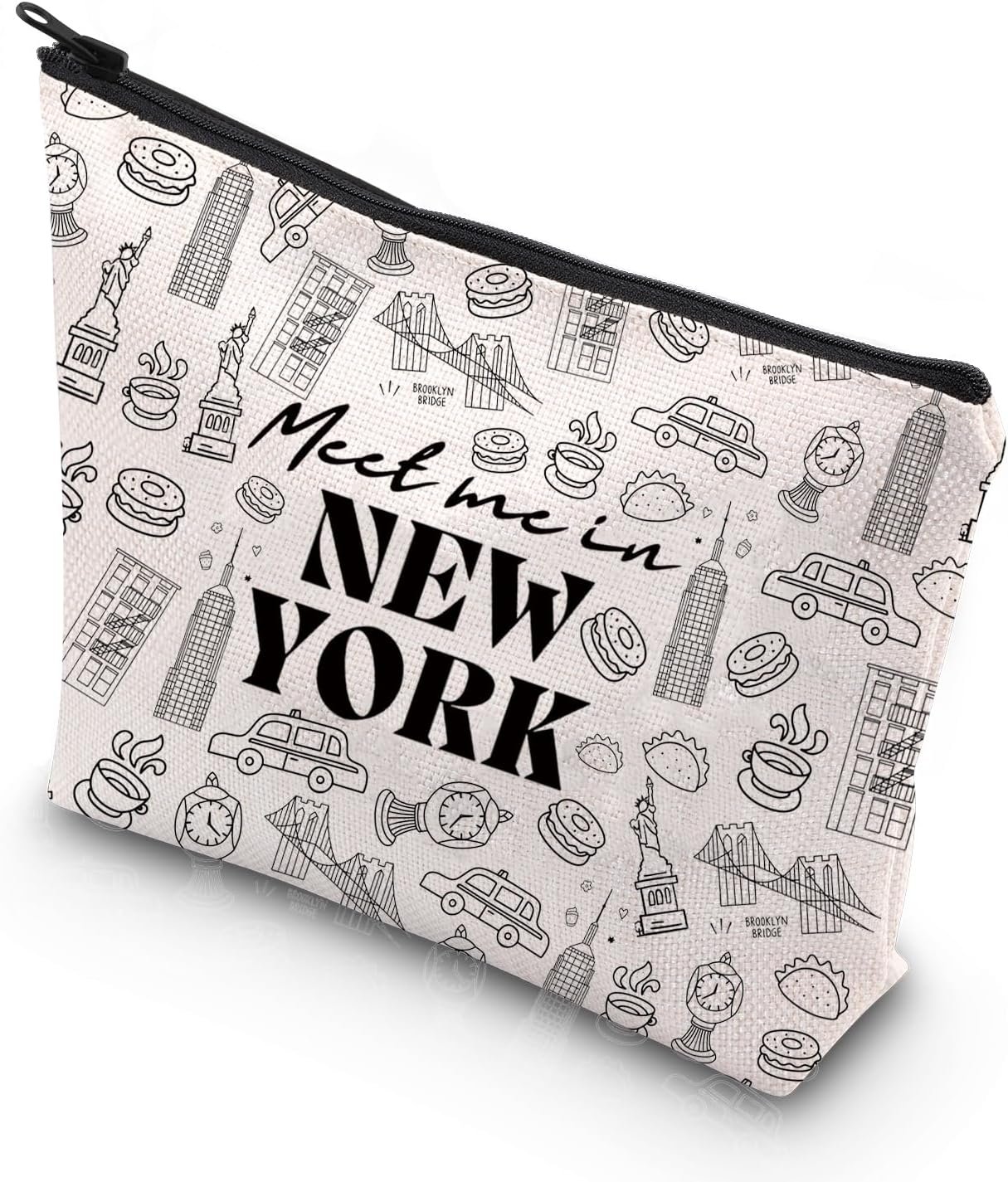 WCGXKO New York Gift New York Bachelorette Party Gift New York Vacation Zipper Pouch Makeup Bag (NEW YORK B)