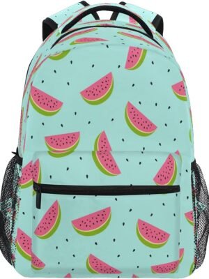 xigua Cute Green Watermelon Backpack Bookbags Laptop Backpack for Boys Girls Teens, College Backpack Water Resistant Travel Bookbag