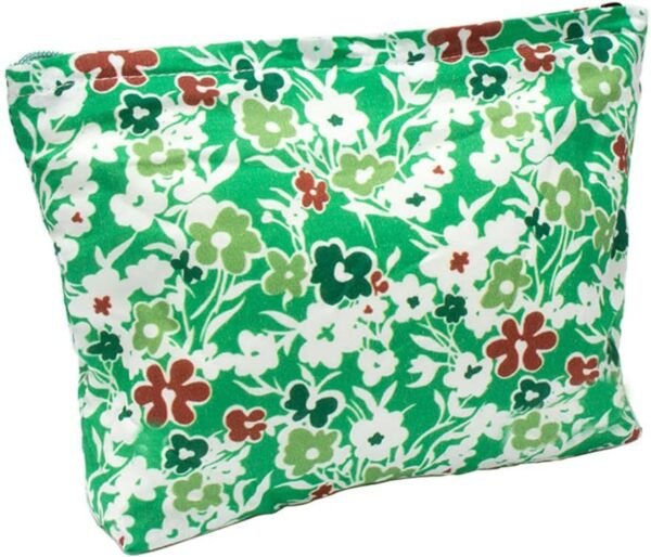 Floral Makeup Bag for Women with Zipper, Large Aesthetic Cosmetic Bags Cute Travel Makeup Pouch For Purse Toiletry Storage Bag Make up Brushes Organizer for Girls Women