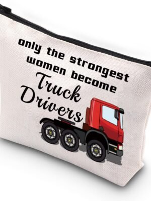 710oK7wNuQL._AC_SL1500_.jpg VAMSII Makeup Bag, Truck Driver, Large Capacity, Zipper Pouch, Cosmetic Case, Water Resistant for Women