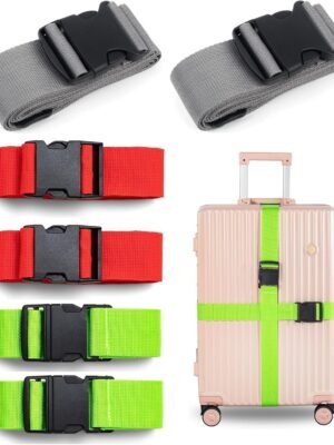 6 Packs Luggage Straps for Suitcases, Luggage Strap, Premium Luggage Belt Strap TSA Approved, Heavy-Duty and Adjustable Length(36”-78”) Suitcase Strap, Multi-color Straps for Bags, Travel …