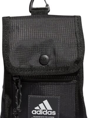 adidas Neck Pouch Crossbody Travel and Festival Wallet, Black, One Size