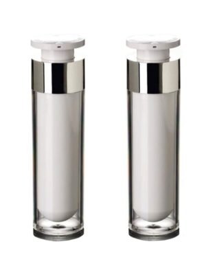 2PCS Empty Acrylic Airless Vacuum Pump Cream Lotion Vial Bottle Jars Bayonet Eyecream Toner Cosmetic Toiletries Liquid Storage Hoder Containers Makeup Foundation Dispenser(50ml/1.7oz)