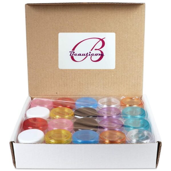 Beauticom® 120 Pieces 5G/5ML Empty Clear Container Jars with MultiColor Lids for Makeup Cosmetic Samples, Small Jewelry, Beads, Nail Charms and Accessories