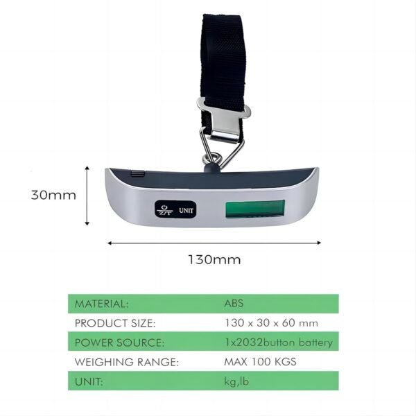 Digital Luggage Scale,Portable Hanging Baggage Scale for Travel Accessories,220lb/100kg Backlight LCD Display Luggage Weight Scale Rubber Paint,Sliver