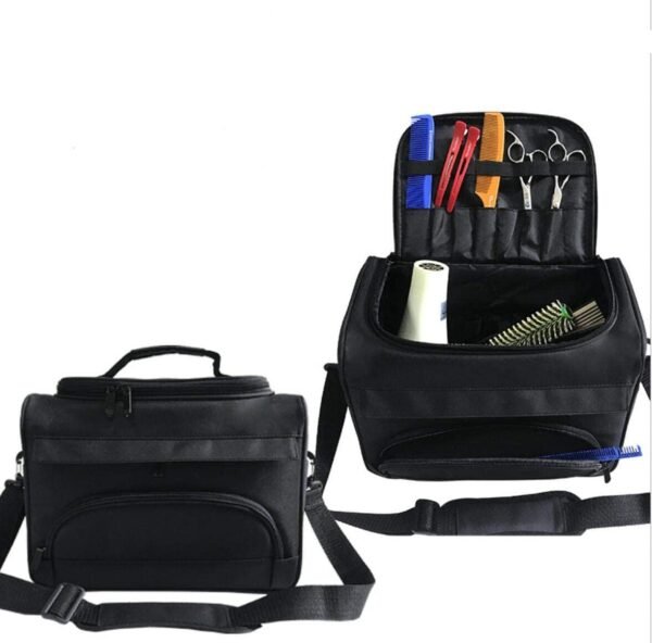 Small Hairdressing Tool Bag Hairdresser Bag with Shoulder Strap, Hair Stylist Bag for Tools Hair Makeup Salon Organizer Bag with YKK Zipper (Black)