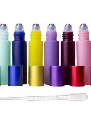 6Pcs 10ml(1/3oz) Travel Portable Leakproof Glass Roll-on Bottles with Steel Roller Balls Essential Oil Massage Roller Bottles Tube Sample Vial Container for Perfume Aromatherapy Oils, 1pc 2 ml Dropper