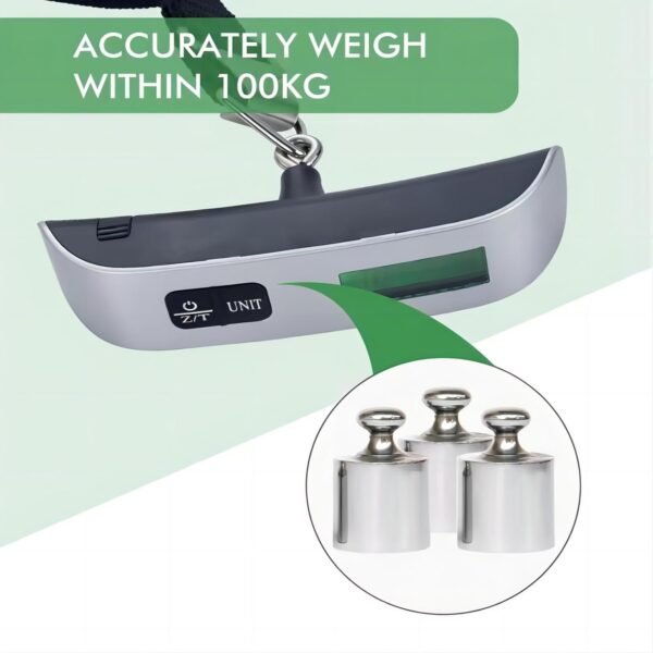 Digital Luggage Scale,Portable Hanging Baggage Scale for Travel Accessories,220lb/100kg Backlight LCD Display Luggage Weight Scale Rubber Paint,Sliver