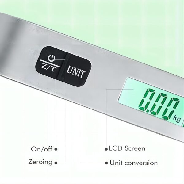 Digital Luggage Scale,Portable Hanging Baggage Scale for Travel Accessories,220lb/100kg Backlight LCD Display Luggage Weight Scale Rubber Paint,Sliver