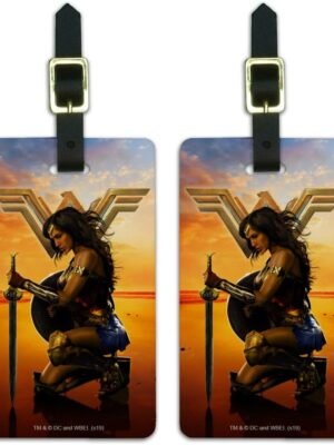 Wonder Woman Movie Poster Luggage ID Tags Suitcase Carry-On Cards – Set of 2