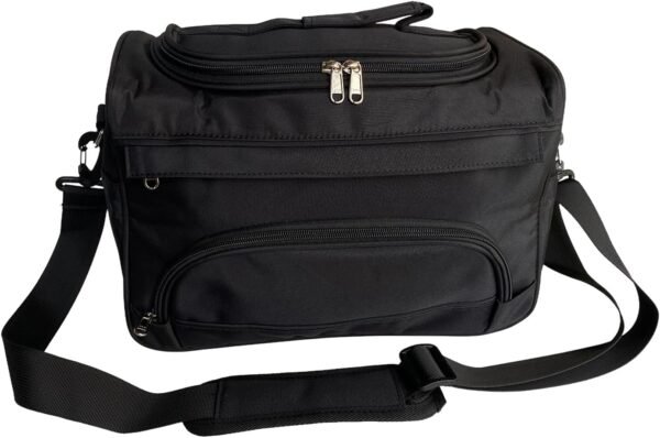 Small Hairdressing Tool Bag Hairdresser Bag with Shoulder Strap, Hair Stylist Bag for Tools Hair Makeup Salon Organizer Bag with YKK Zipper (Black)