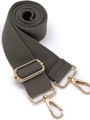 S&loyoe Solid Color Purse Straps Replacement Crossbody Bag Strap Adjustable Wide Guitar Straps for Handbags 1.5inch (Pure gray gold)