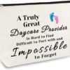 Daycare Provider Gift Makeup Bag Daycare Teacher Appreciation Gifts Caregiver Gifts for Women Babysitter Gift Cosmetic Bag Thanksgiving Christmas Gift for Daycare Provider Teacher Travel Toiletry Bag