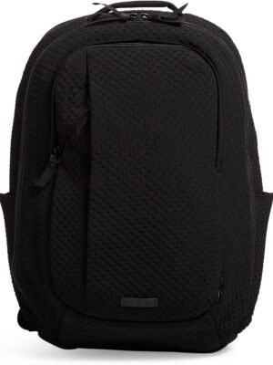 71h12BzDAiL._AC_SL1500_.jpg Vera Bradley Women’s Microfiber Large Travel Backpack Travel Bag, Classic Black, One Size