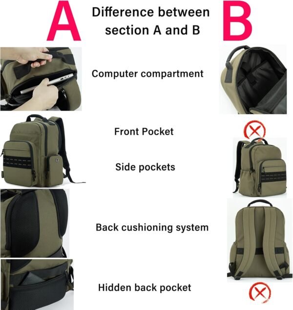 71k05qRAwYL._AC_SL1500_.jpg VEAGIA Tactical Travel Laptop Backpack For Men Large Heavy Duty Work Backpack Airline Approved Hiking Waterproof Backpack