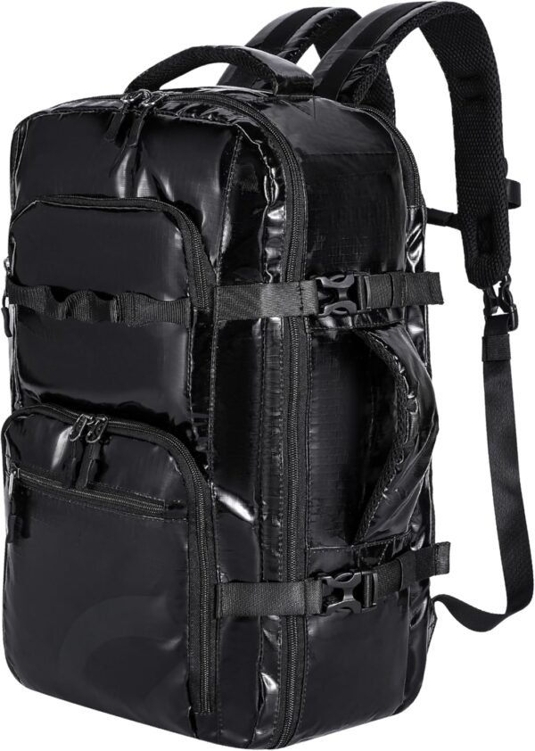 Travel Backpack for Women Men, 40L Carry on Luggage, Airline Approved Carry On Backpack Flight Approved, Waterproof 17 Inch Laptop Backpack, Business Weekender Hiking Backpack, BLACK