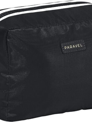 Paravel Toiletry Bag | Made with Recycled Negative Nylon Material | Everyday Travel Toiletry Bag | Derby Black