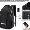 XQXA Travel Laptop Backpack, Business Backpack with USB Charging Port and Password Lock, Durable Water Resistant Computer Bag Fit 15.6 Inch Laptops for Men Gift